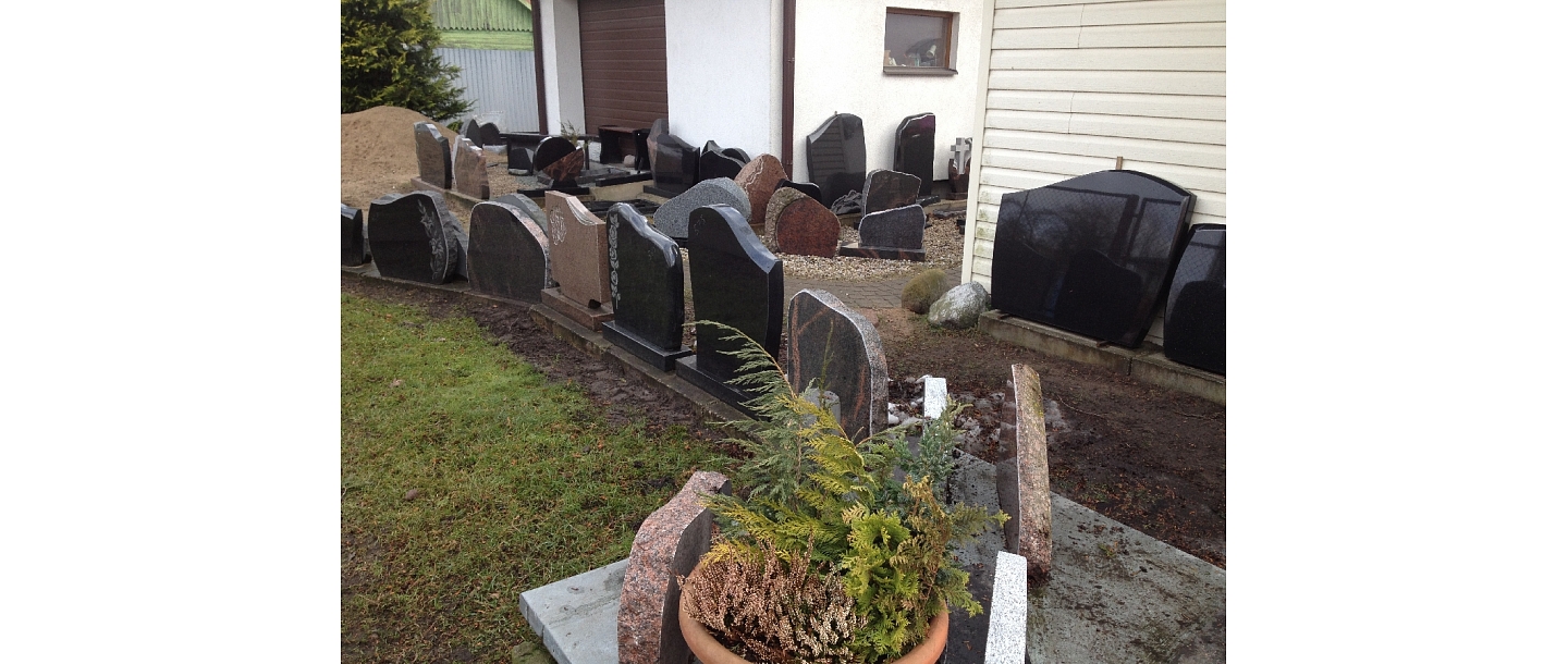 Tombstones with engraving