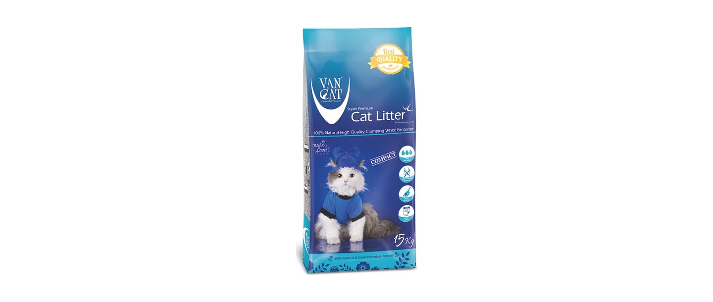 Наполнитель для кошачьего туалета Van Cat 15 кг с порошком