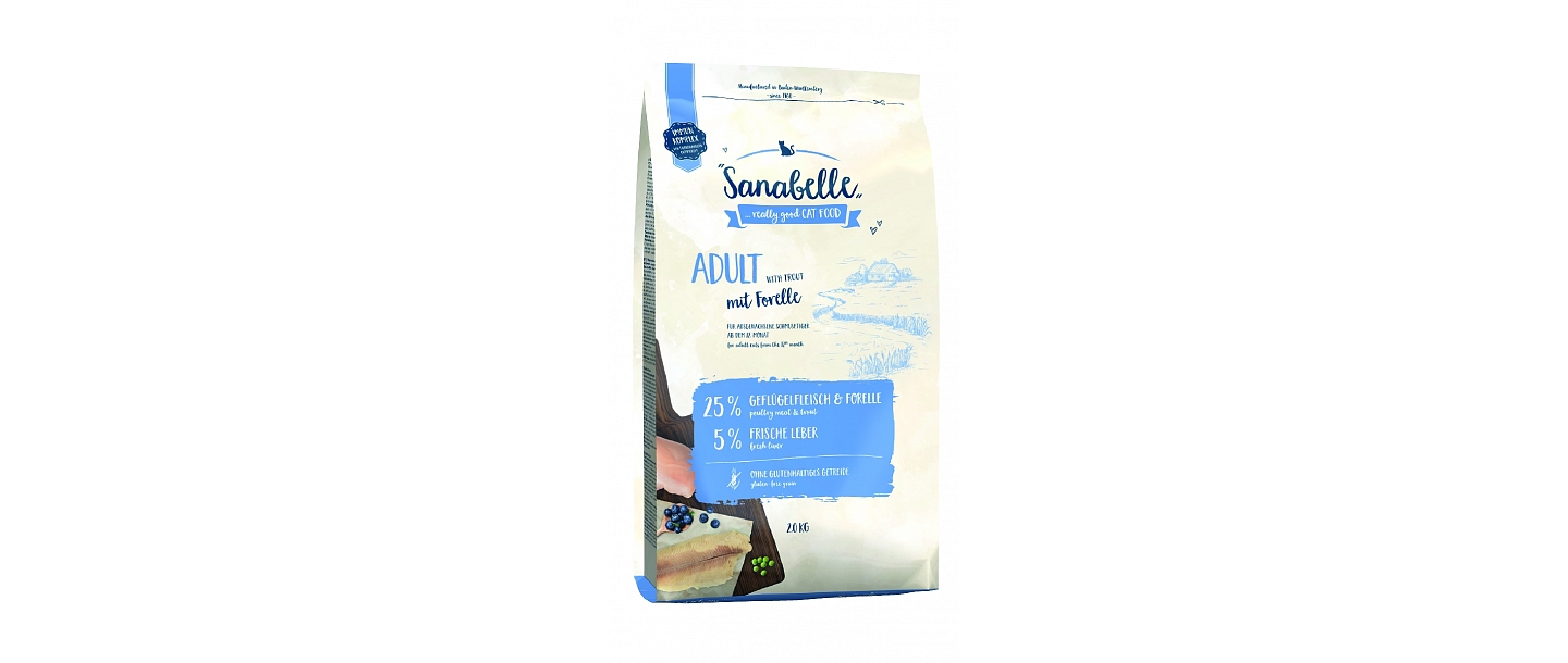 Kaķu barība Sanabelle ar foreli 2 kg