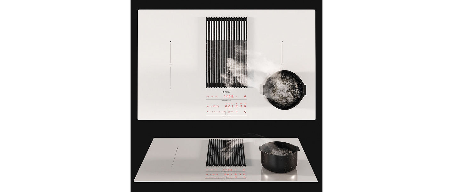 NIKOLATESLA, NIKOLATESLA LIBRA, HOOD, HOB, INDUCTION, induction surface, cooker hood, kitchen scales, white induction surface, kitchen design, design hood