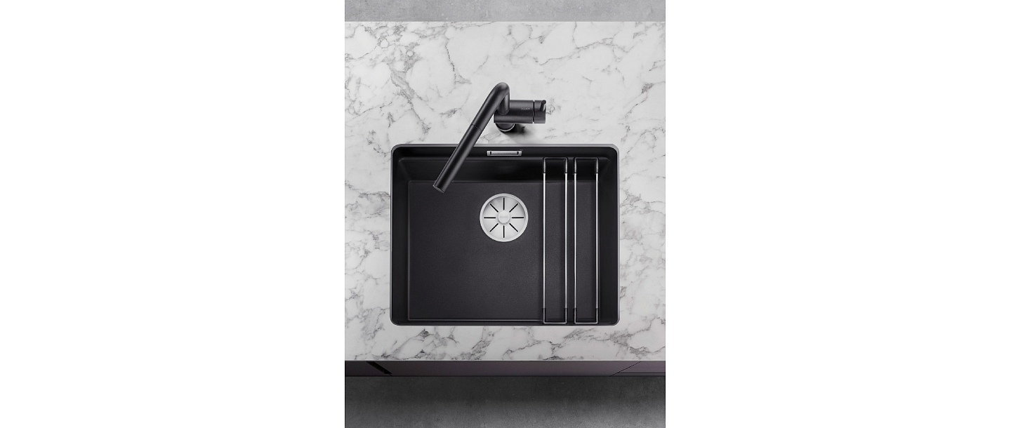 Blanco, BLANCO ETAGON, black sink, SILGRANIT, black stone sink, stone mass sink, granite sink, BLANCO LINUS