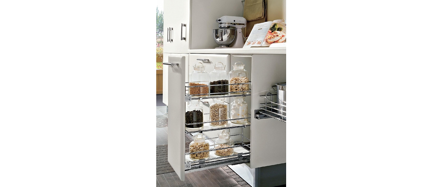 Sliding kitchen baskets