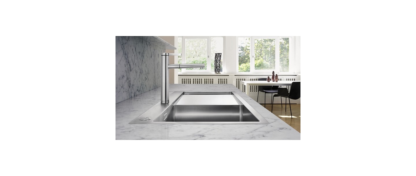 BLANCO STEELART, BLANCO izlietne, izlietne, BLANCO jaucējkrāns, jaucējkrāns,  BLANCO LINEE, nerūsējošā tērauda izlietne