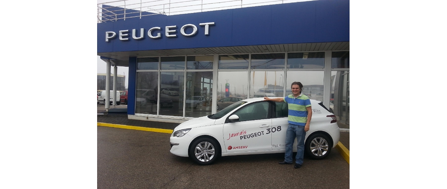 Peugeot 308 car showroom Riga Amserv Krasta