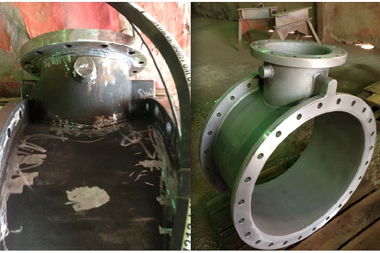 Pipe triangle, dustless sandblasting