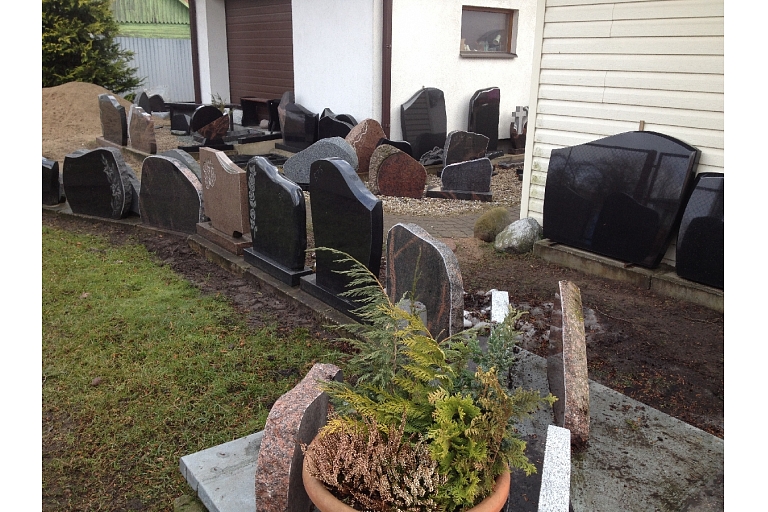 Tombstones with engraving