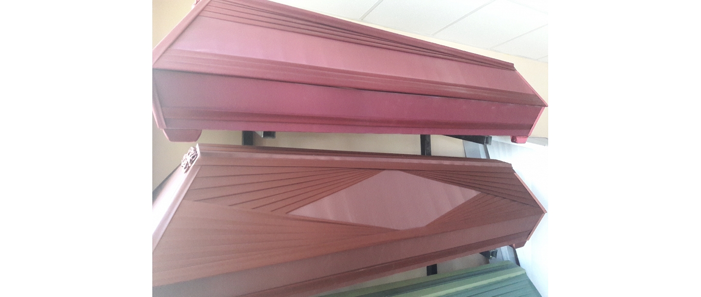 A large selection of coffins for every taste