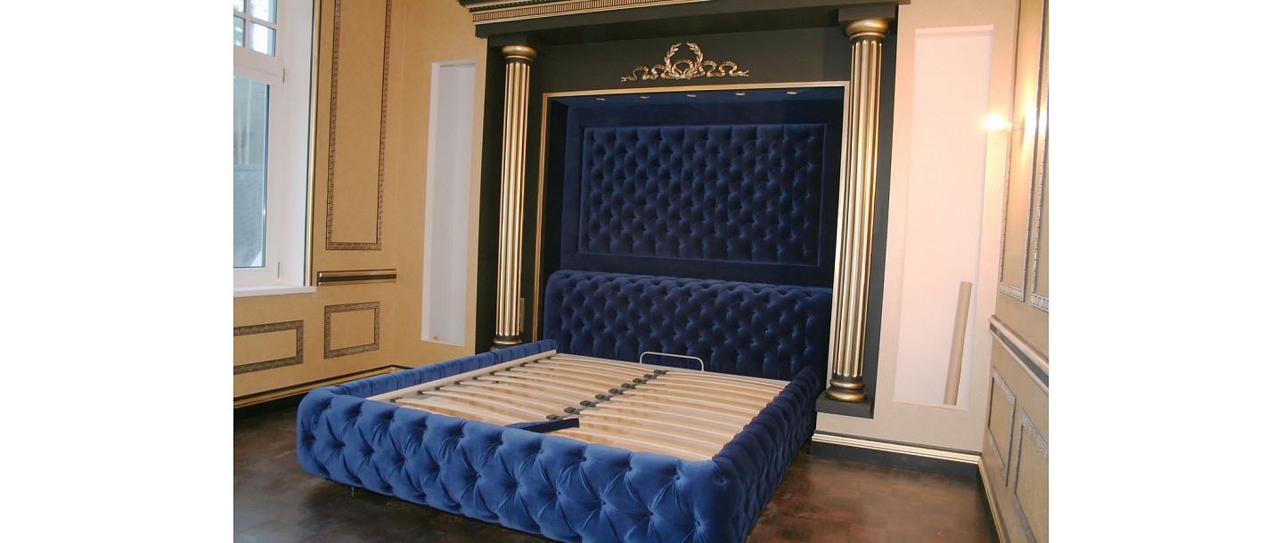 Private house. Bed