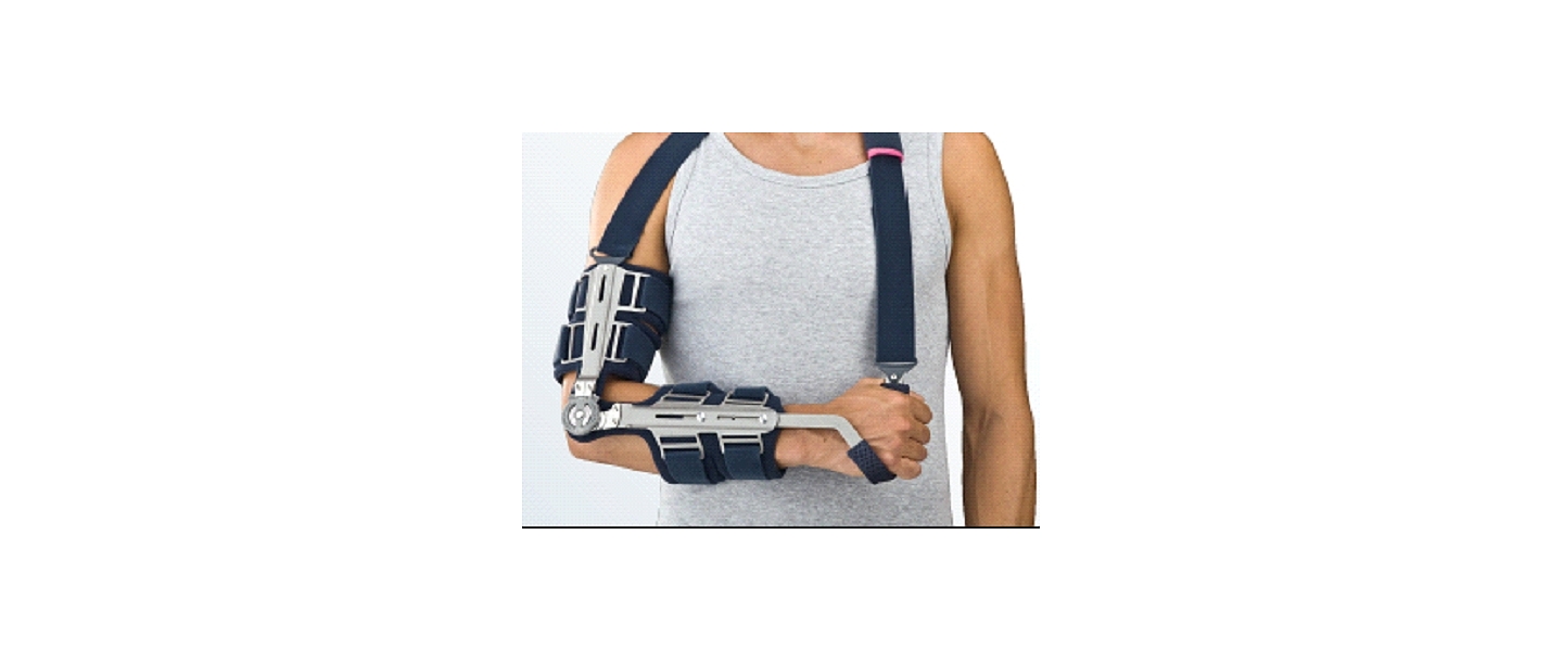 Elbow orthosis with hinges