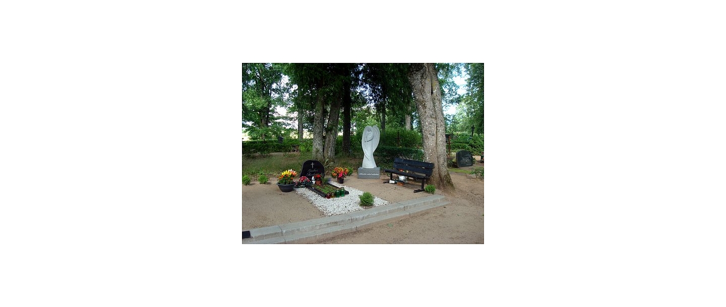 Aivars-K, tombstones, sculptures, granite stairs, Cesis, Valmiera
