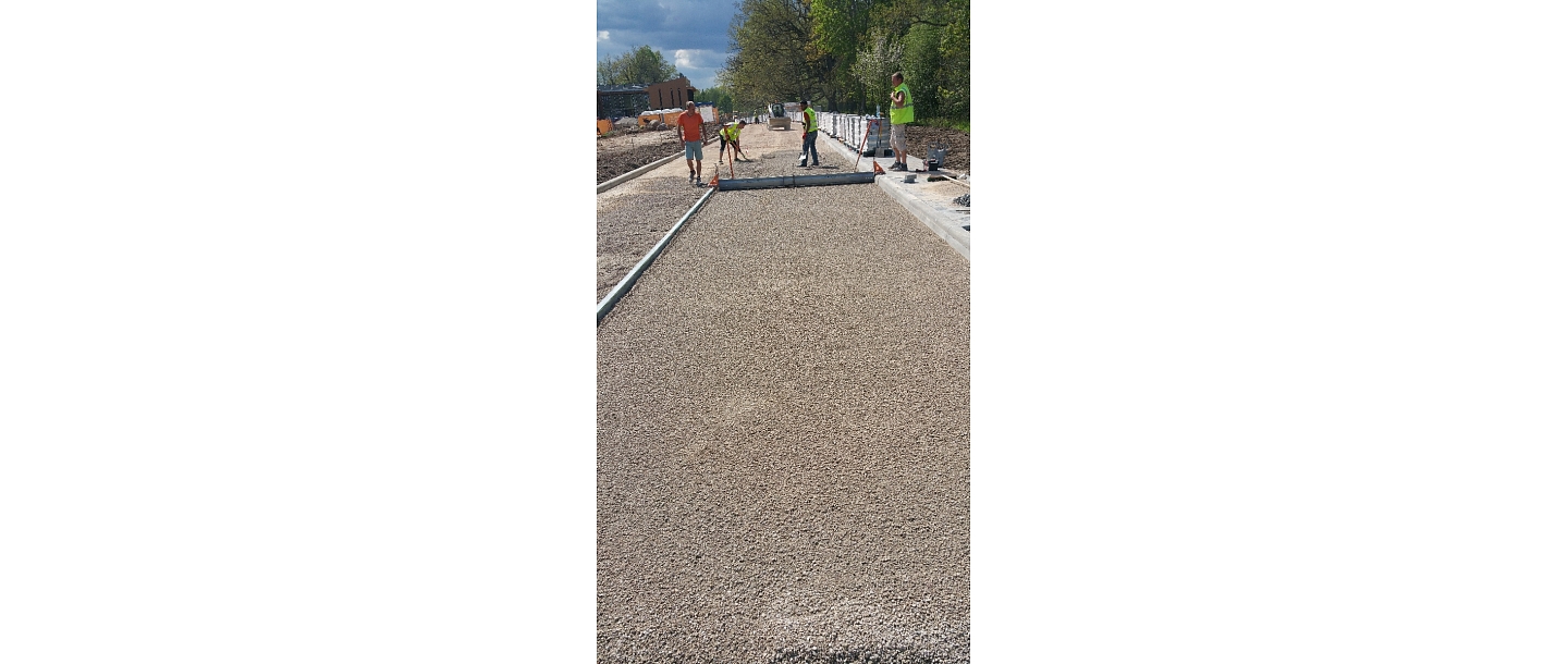 Paving, paving works.