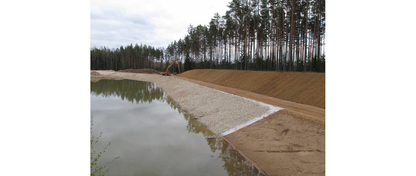 Строительство берегов водохранилища МТЭ