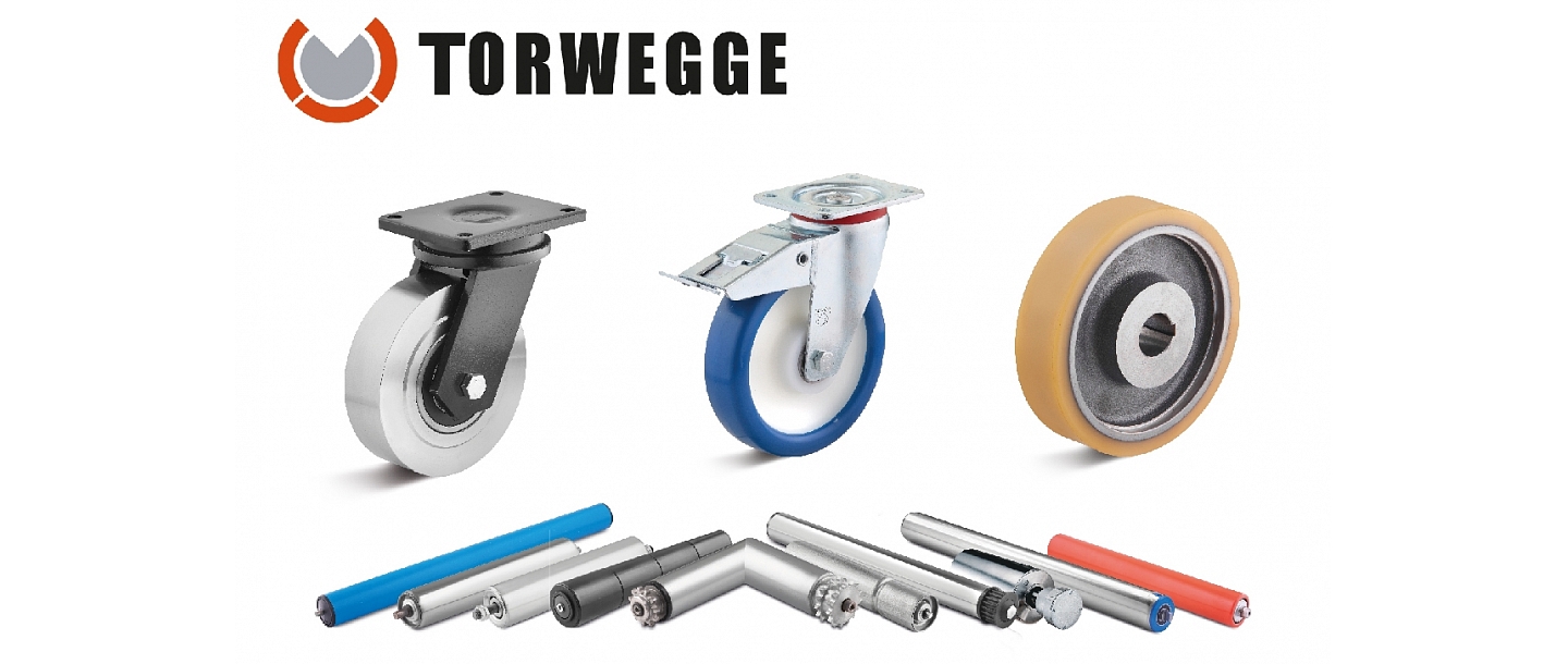 Широкий выбор транспортных систем и комплектующих: колесики, колесики, компоненты конвейера, роликовые дорожки и др..