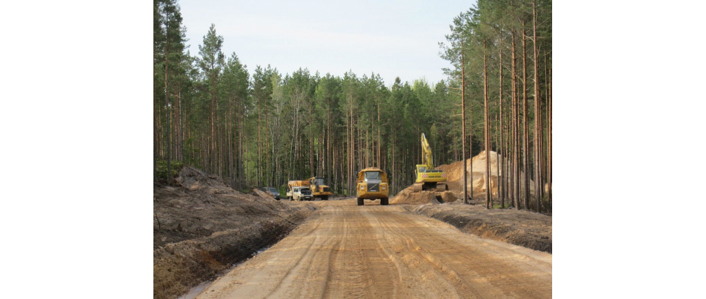 Строительство мелиоративных гравийных дорог