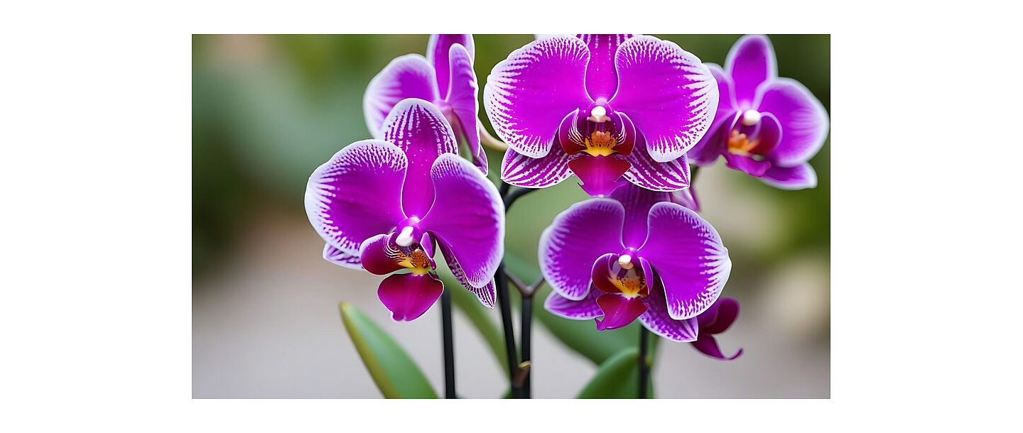Fuchsia orchid blooming