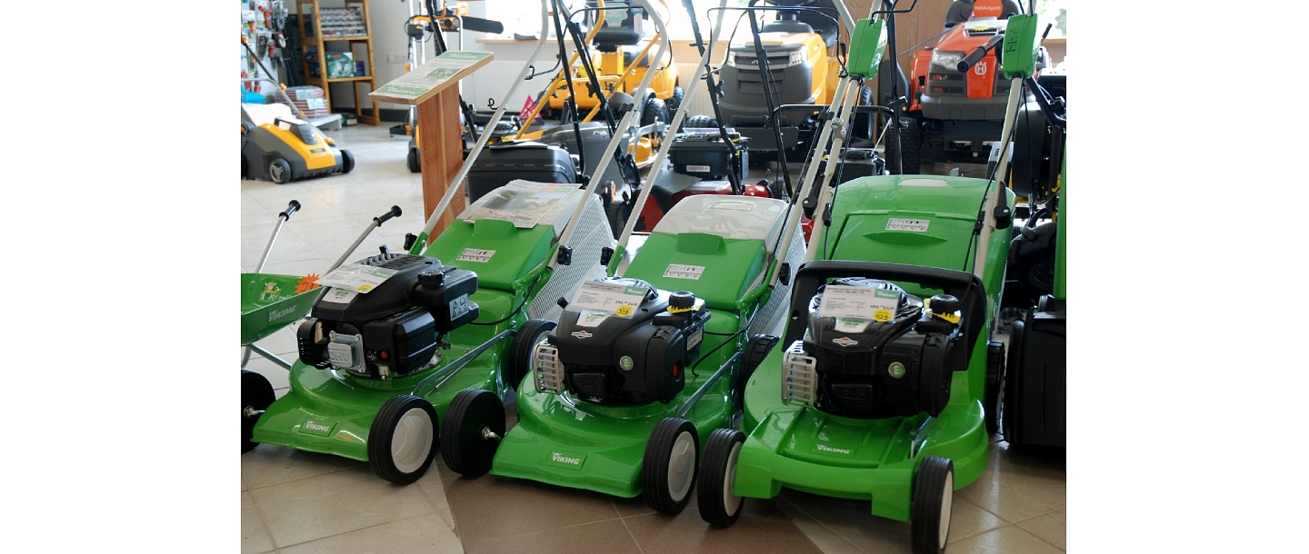 Viking lawn mower, Viking branch chopper, Viking tractor