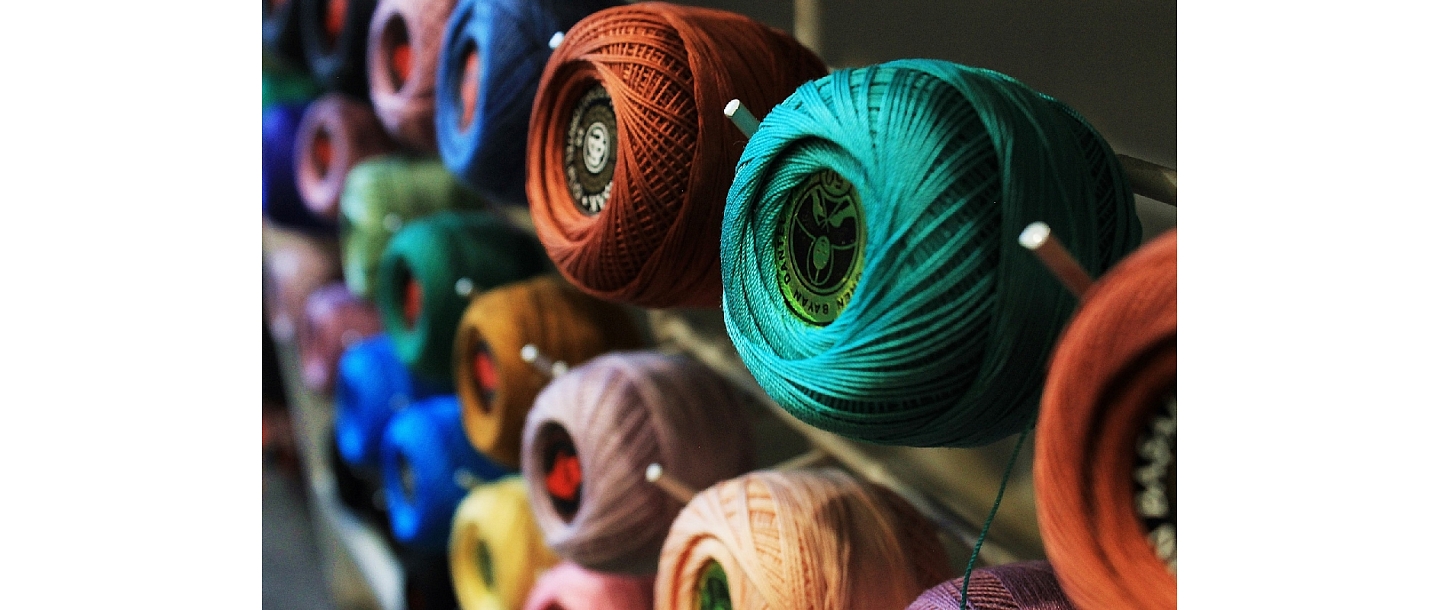 Threads and yarns, shop Button