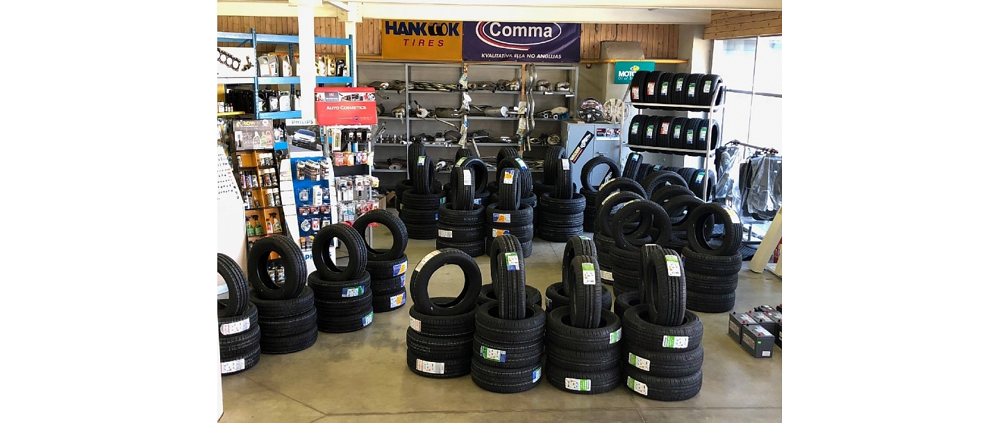 Sale of car tires and spare parts. Liepaja