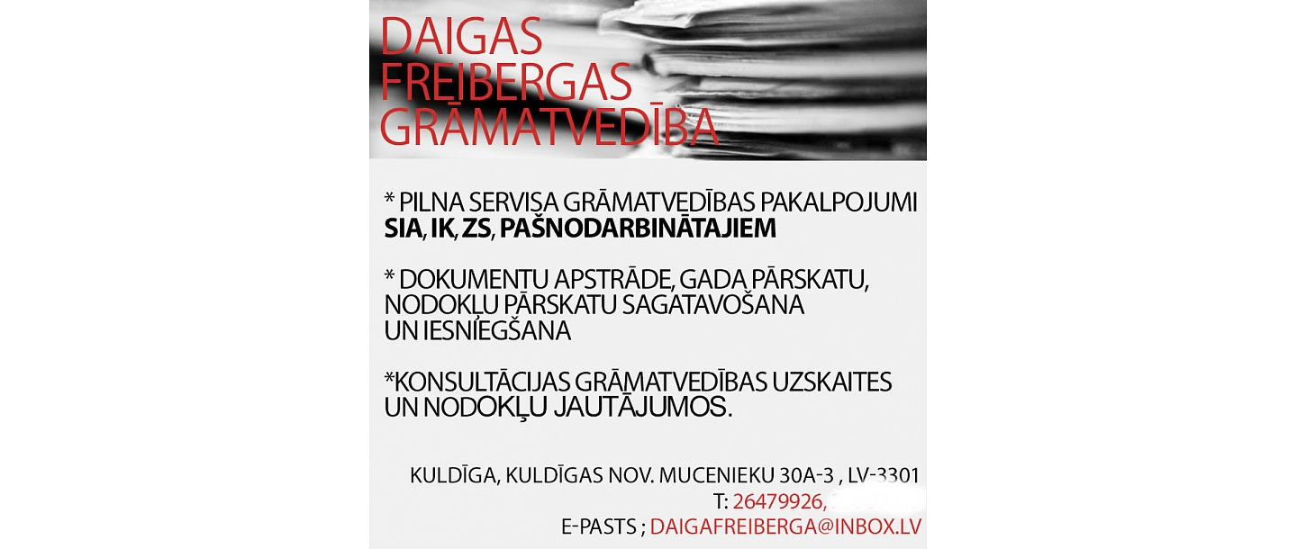 Daiga Freiberga, grāmatvedības pakalpojumi 