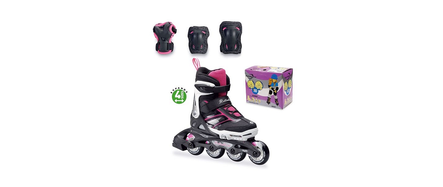 Rollerblade skrituļslidas SPITFIRE COMBO G komplekts ar elkoņu un ceļu aizsargiem