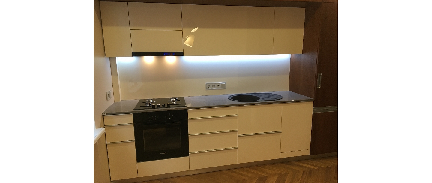 Kitchen equipment with acrylic facades
