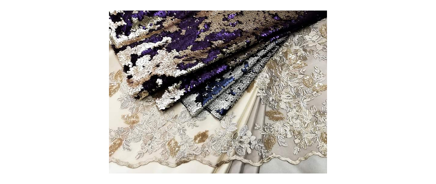 Lace and sequin fabrics