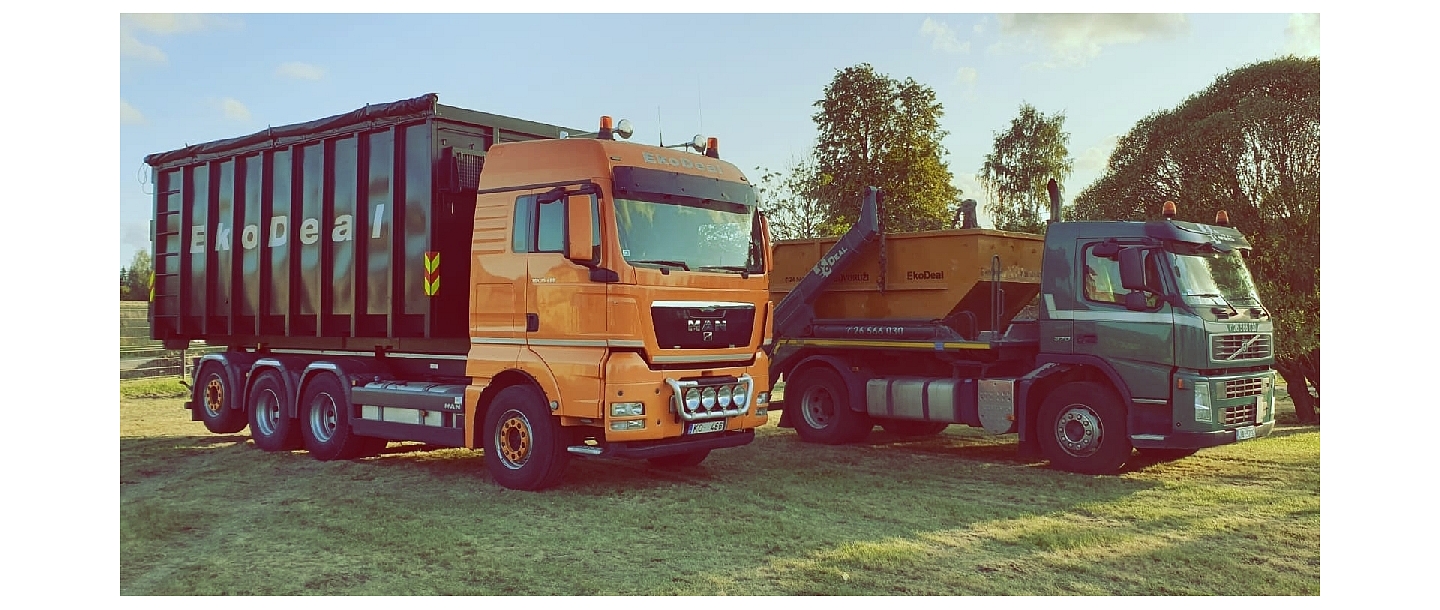 EkoDeal, ēku demontāža, būvgružu konteineri, celtniecības tehnika