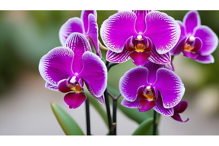 Fuchsia orchid blooming