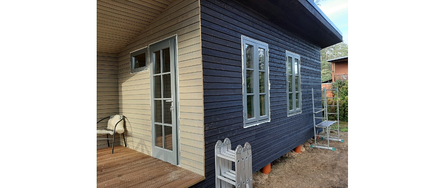 Koka durvis + skandināvu logi