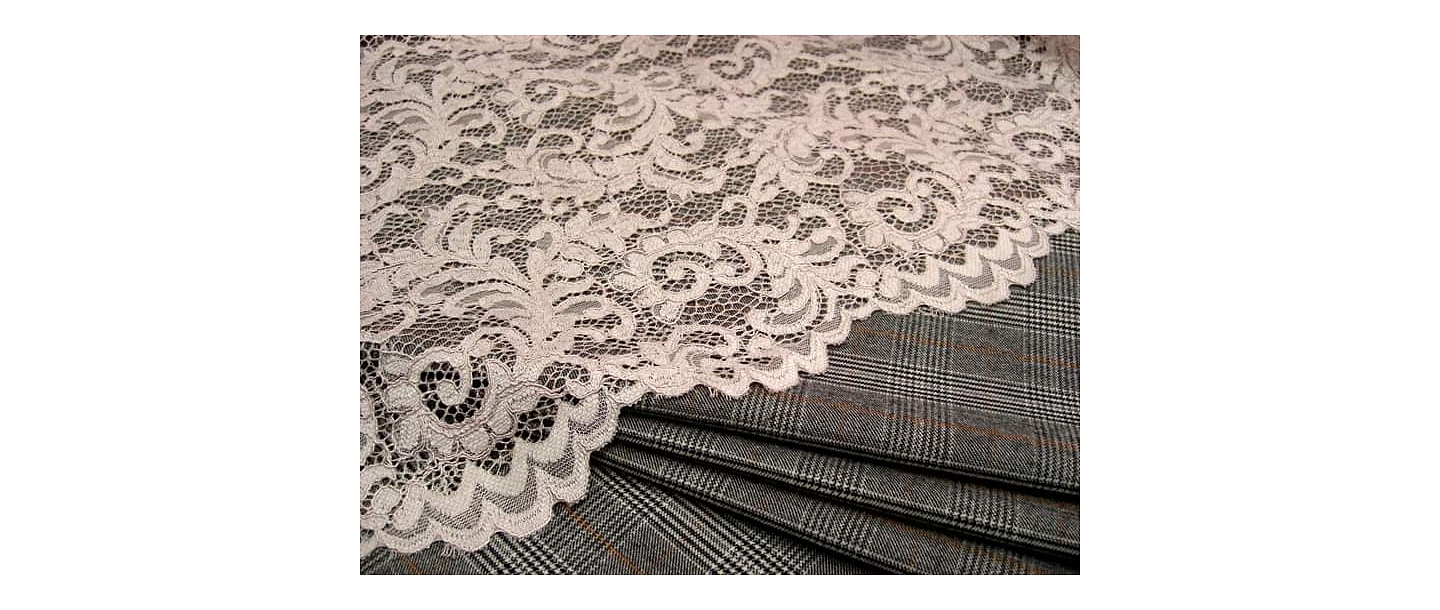 Lace, and plaid fabrics