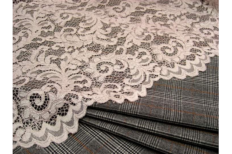 Lace, and plaid fabrics