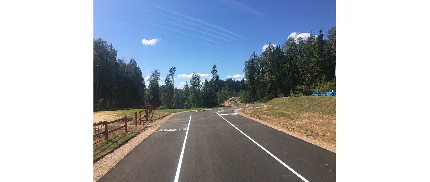 Line painting on asphalt