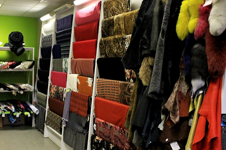 Shop Button, fabrics leather fur felt linings fox tail glue