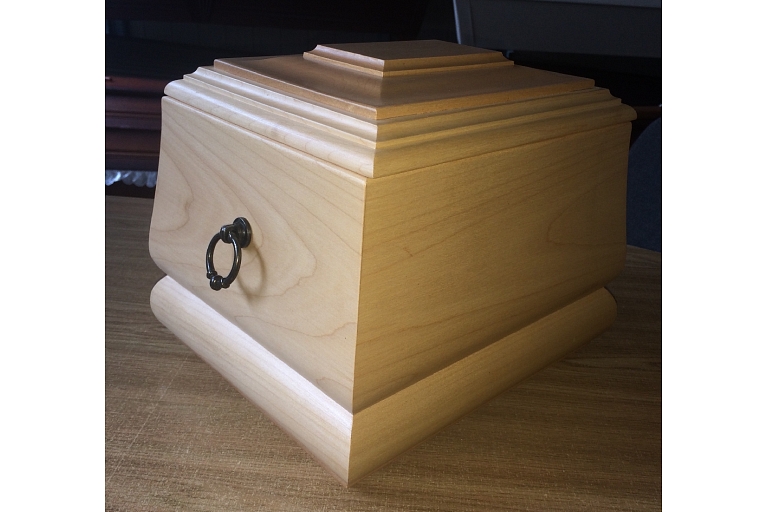 Wooden and metal urns
