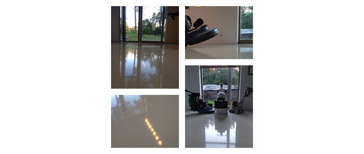 Creation of office floors at concrete floor level