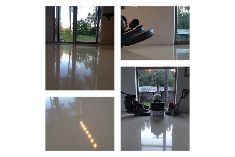 Creation of office floors at concrete floor level