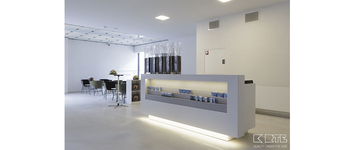 Service counter in the museum made of artificial stone