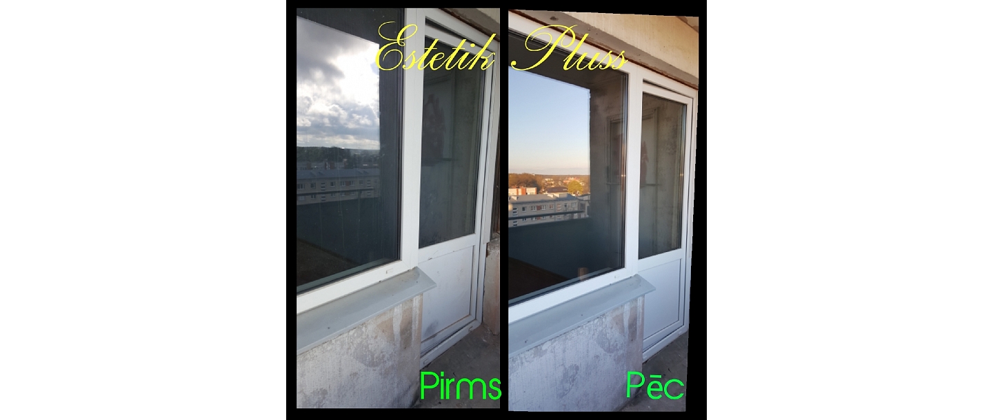 Washing loggia windows and doors