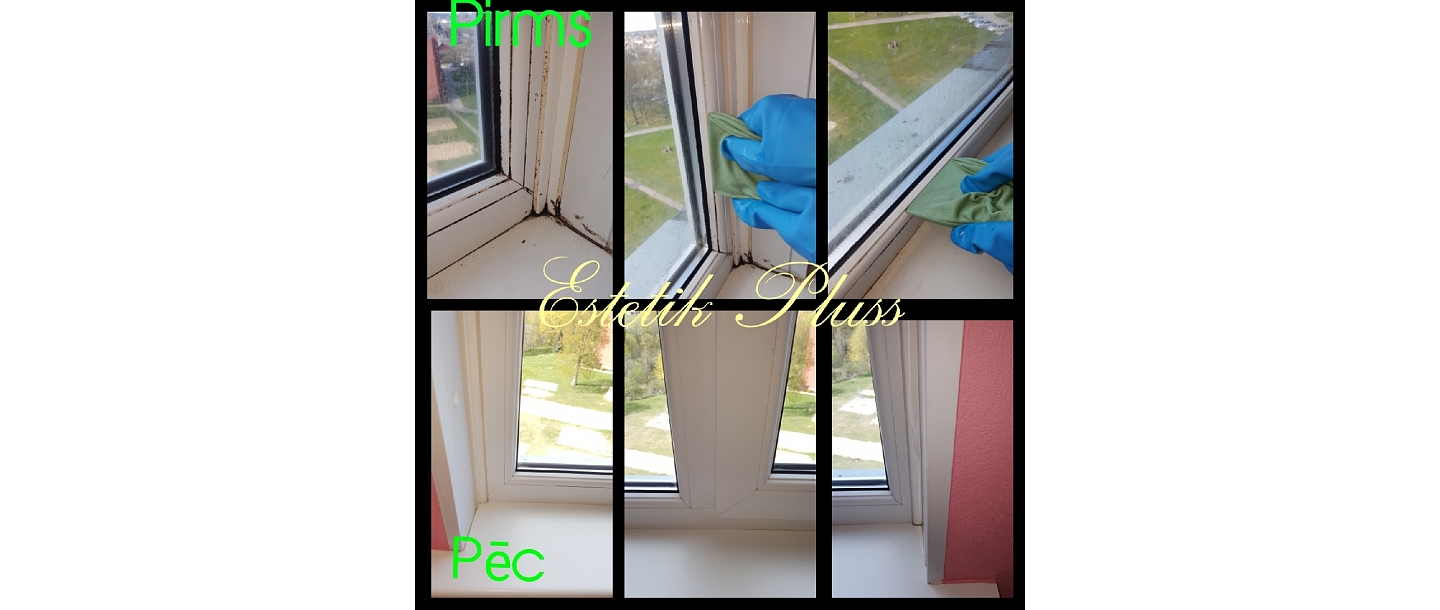 Cleaning window frames from mold