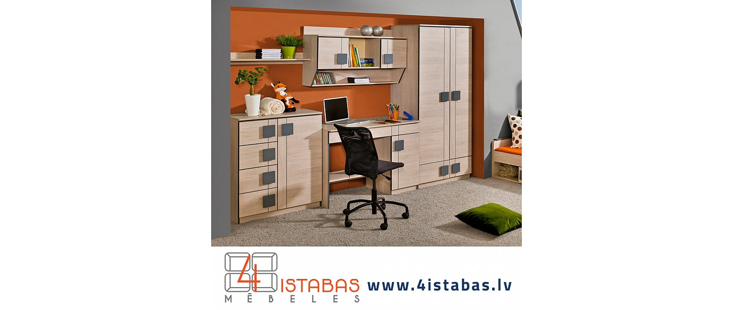 письменный стол, детская мебель, молодежная комната, шкафы, интернет-магазин мебели Латвия Рига Бауска Елгава