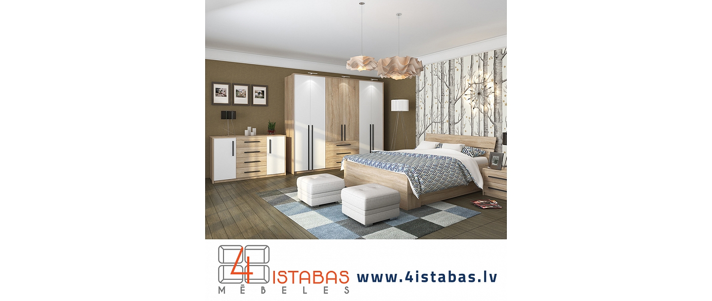 tasteful bedroom, cheap bed, wardrobe, furniture online store Latvia Riga Vecmīlgrāvis Ziepniekkalns