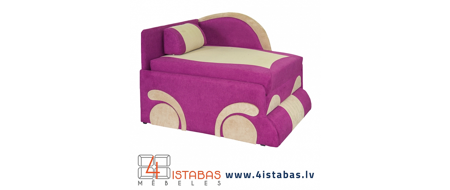 Pink pull-out children&amp;#39;s sofa with pillow, furniture online store Latvia Cēsis Latgale