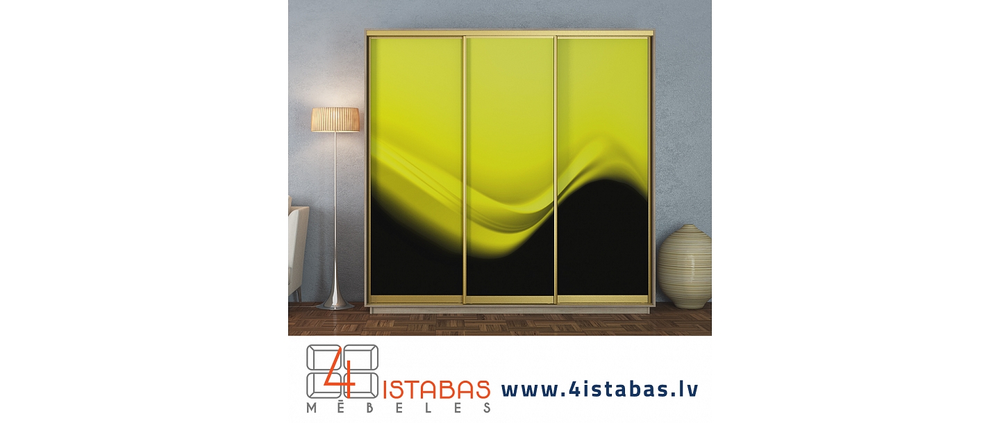 Closet with sliding doors, cabinet with photo wallpaper, online furniture store Latvia Cēsis furniture online