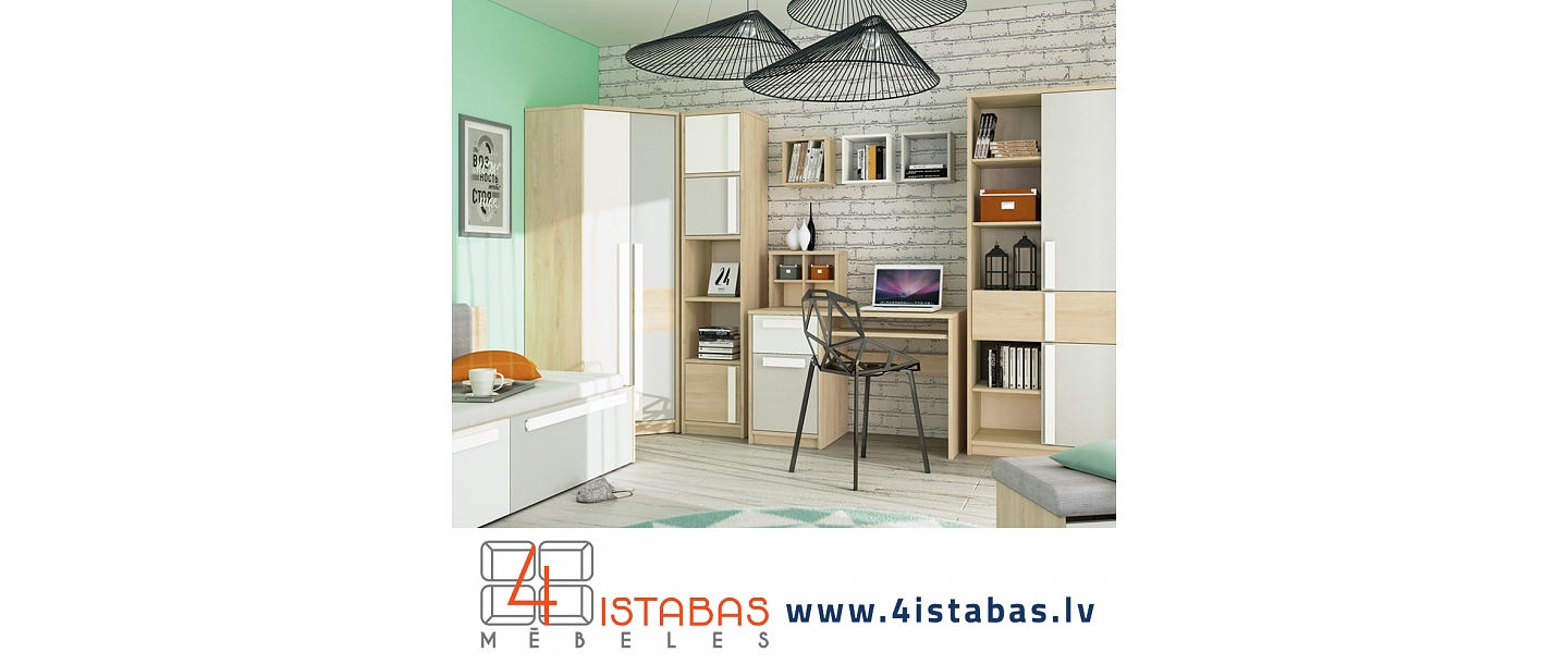 Youth furniture with gray accents, furniture online store Latvia Valmiera Vidzeme furniture online