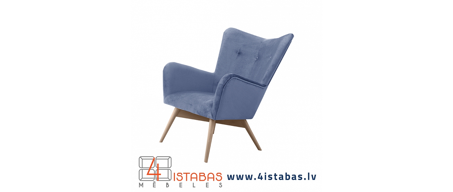Lounge chair with solid wood legs, furniture online store Latvia Valmiera Vidzeme furniture online