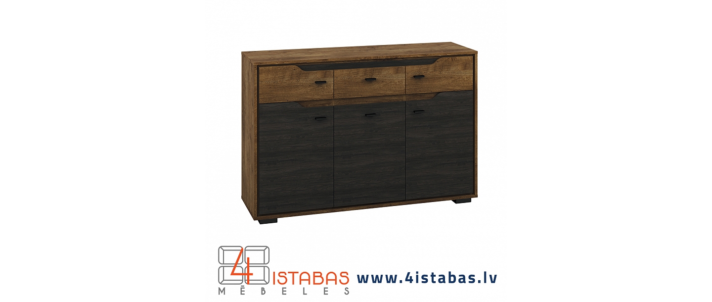 Dark dresser with drawers and doors, furniture online store Latvia Valmiera Vidzeme furniture online