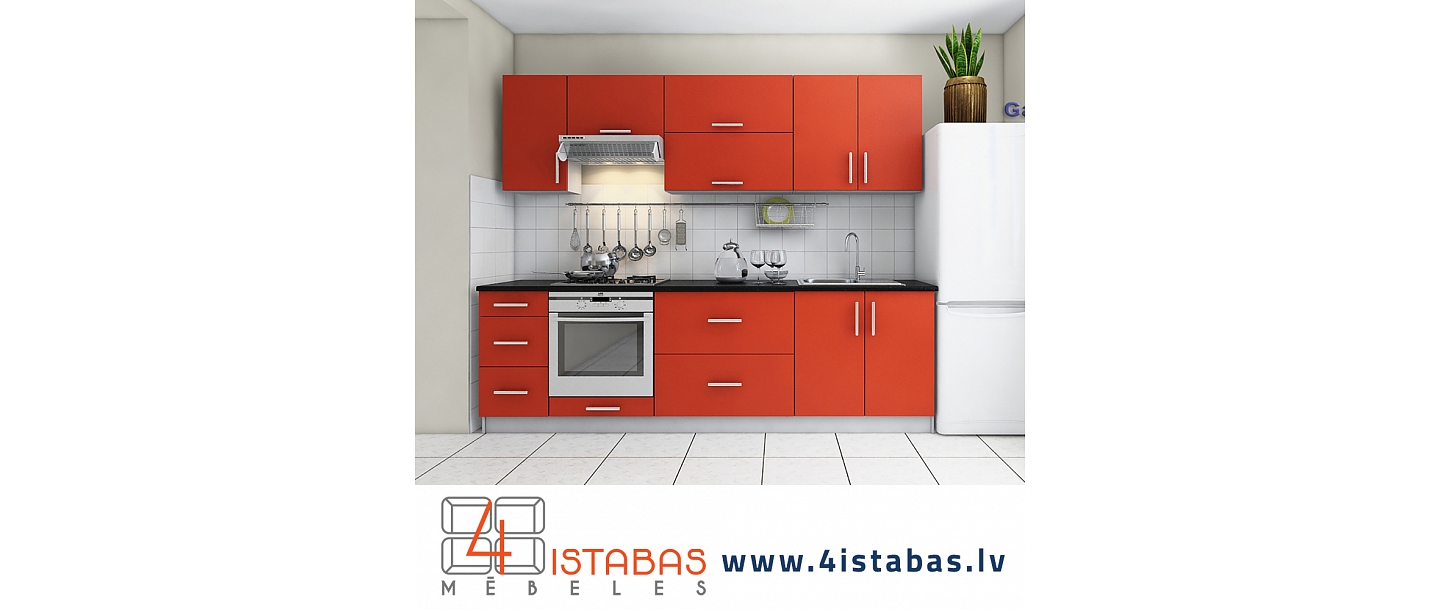 Orange kitchen, order by lockers, furniture online store Latvia Valmiera Vidzeme furniture online