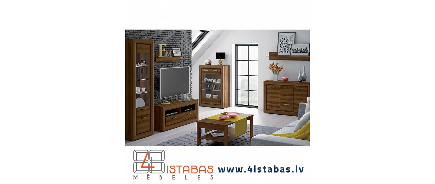 Walnut colored living room furniture, furniture online store Latvia Valmiera Vidzeme furniture online