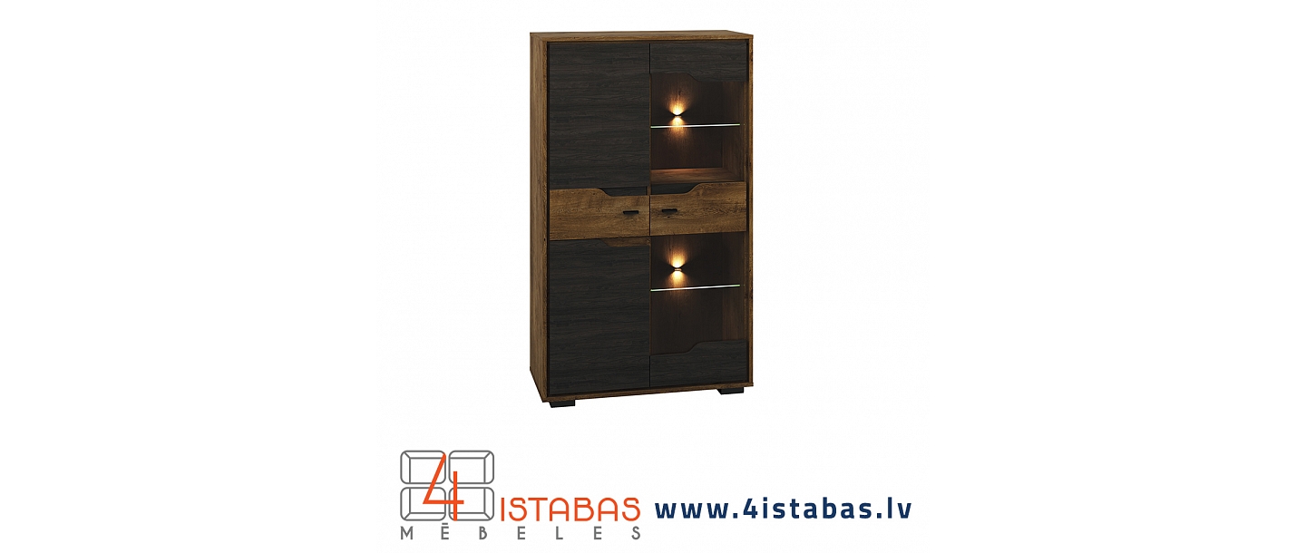 Dark showcase with lighting, furniture online store Latvia Valmiera Vidzeme furniture online
