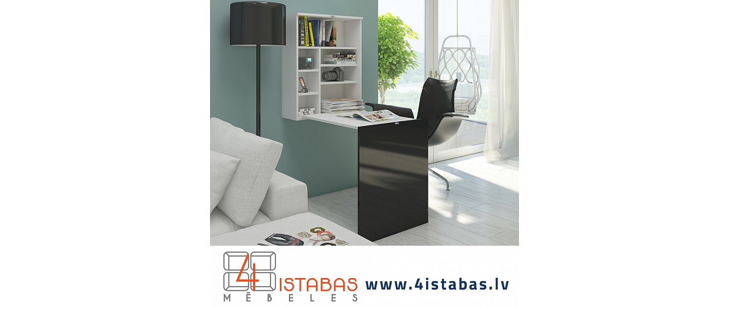 Компактный складной письменный стол в гостиной, интернет-магазин мебели Латвия Валмиера Видземе мебель интернет-магазин